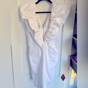 Fleur Du Mal V-neck Mini Dress, White, Size 1